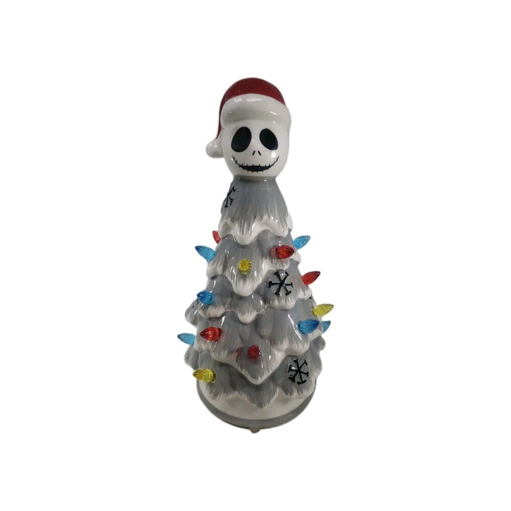 Disney Nightmare Before Christmas Jack Skellington Ceramic Light Up Tree Santa